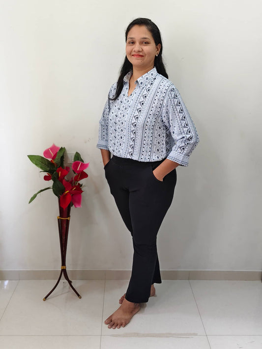 Elegant Malai Silk Formal Shirts for Women with Stylish Pattern and Comfortable Fit