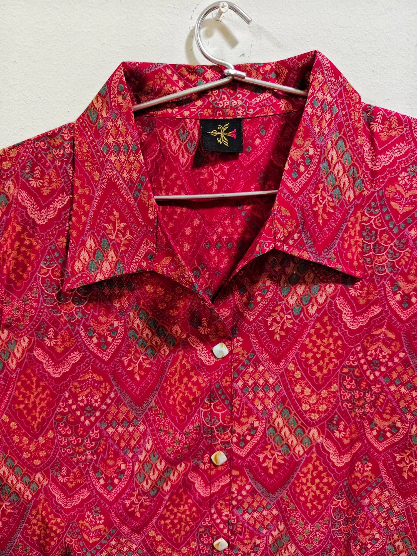 Elegant red patterned shirt from the premium co ord sets for women collection, perfect for stylish outfits