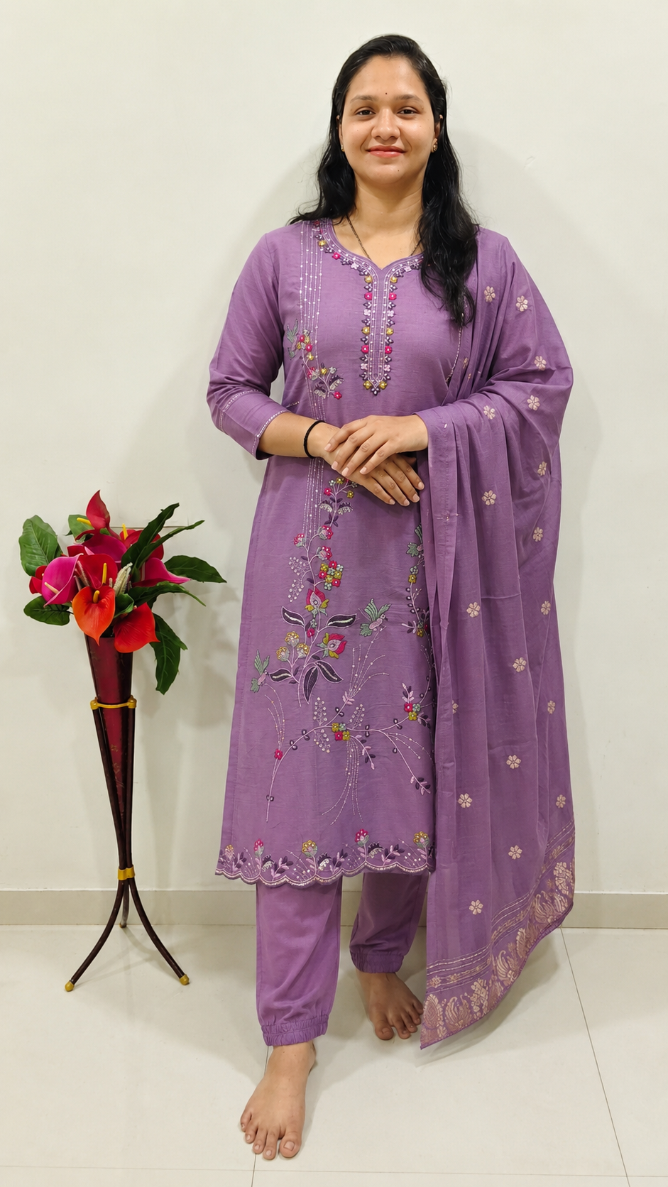 Embroidered Kurta Set with designer Dupatta