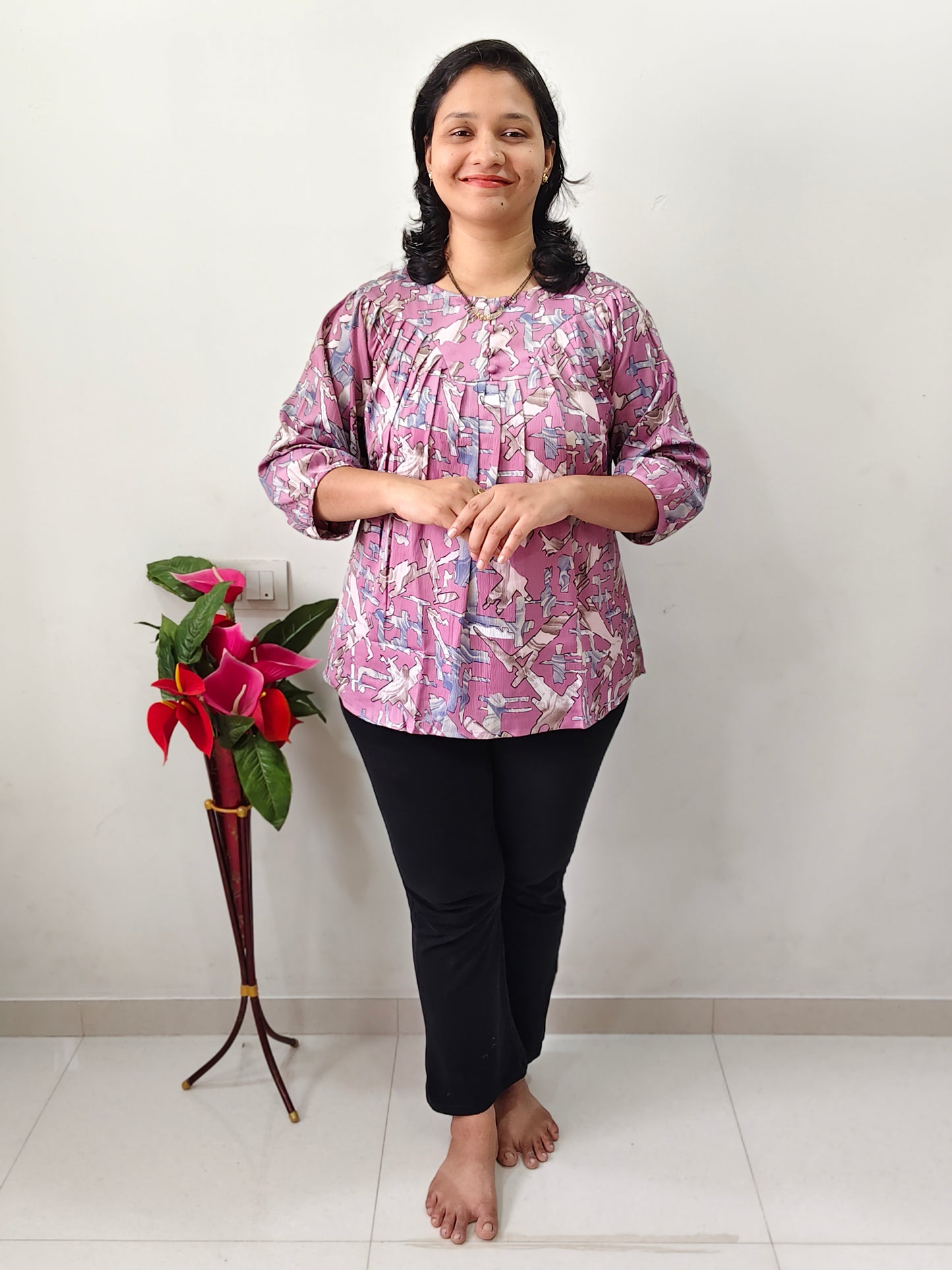 Elegant Collections Pleated Short Top for Women - Comfortable & Stylish