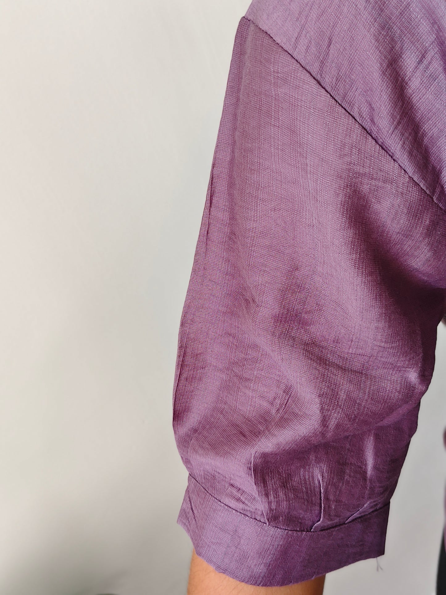 Premium Cotton Linen Short Top for Women (Wine)