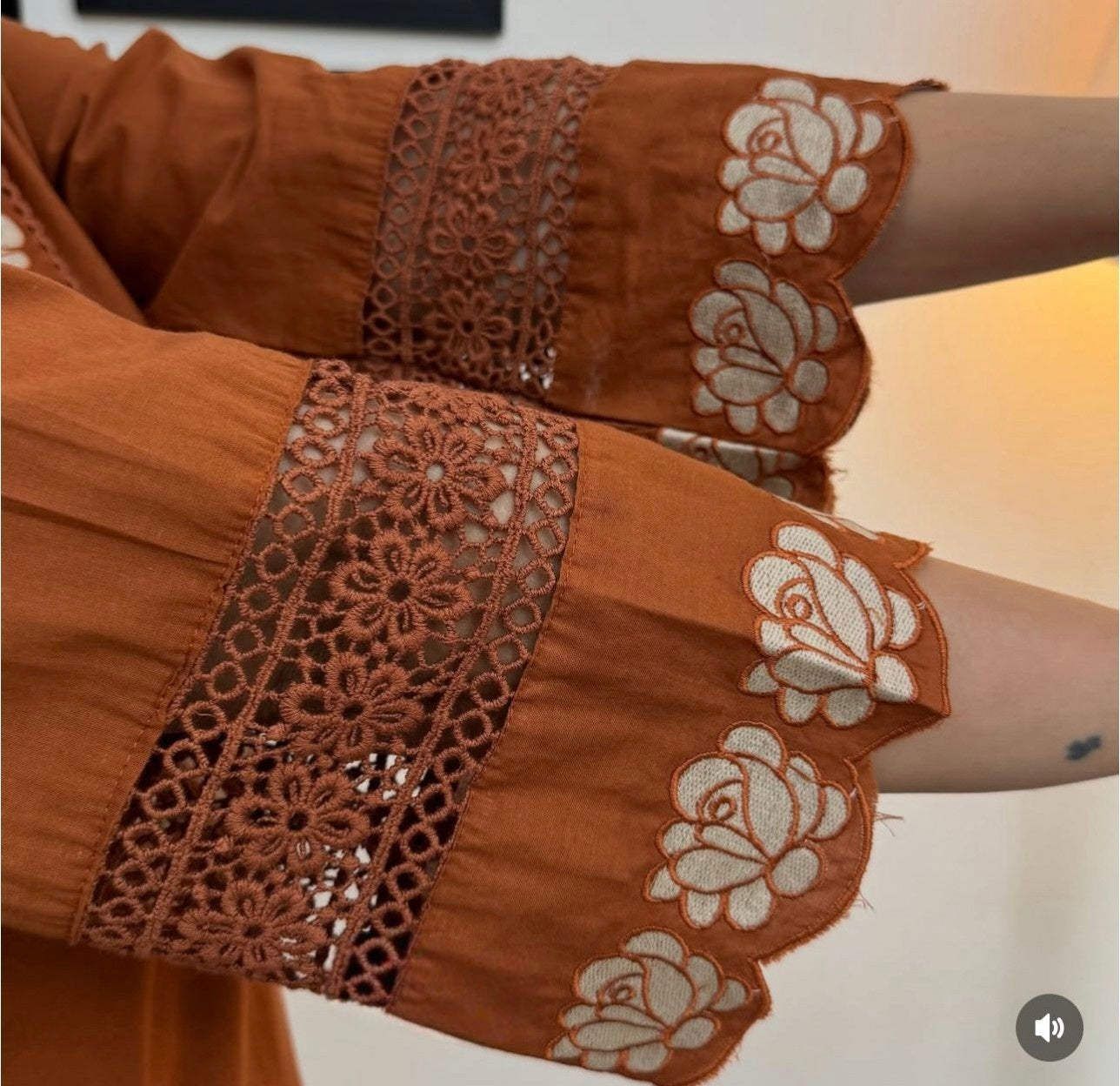 Elegant Collections Cotton Salwar Suit with Beautiful Floral Embroidery on Sleeves