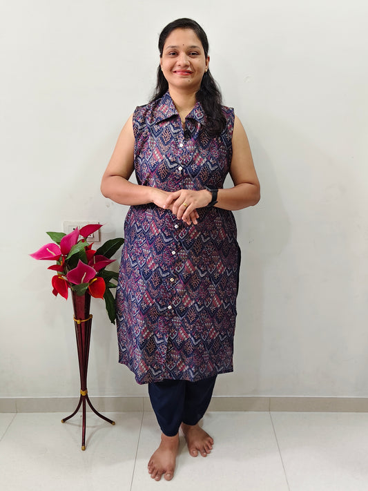 Elegant Collections indigo co ord sets for women featuring a stylish button-down kurta and matching pants