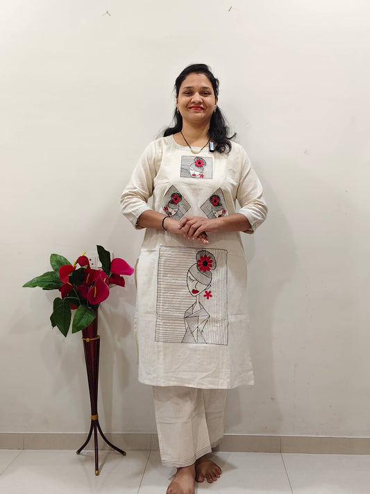 Elegant Collections khadi co-ord set with embroidery work featuring elegant design and comfortable fit